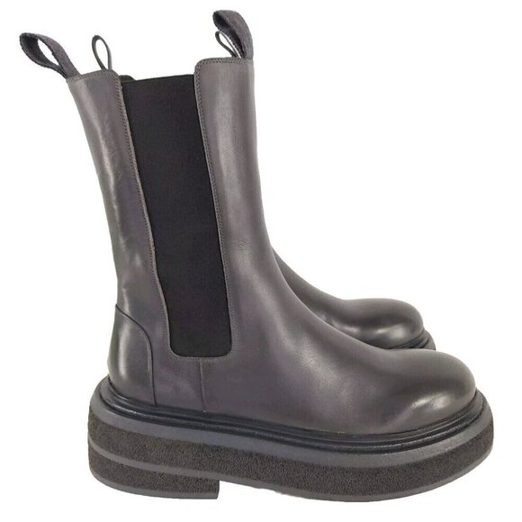 Marsell Zuccone Tronchetto Elast Chelsea Beatle Boots 37.5 7.5 Womens Gray New - Picture 5 of 15